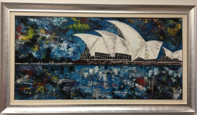 Opera House Sidney, acrilico su tela 120 X 60