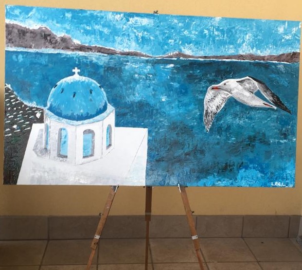 antorini, acrilico su tela 120 X 60