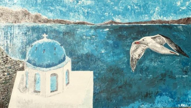 antorini, acrilico su tela 120 X 60